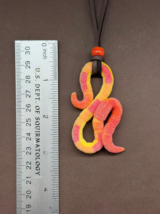 Tyworm Lannister - Peach Ring Gummy Worm Pendant 39