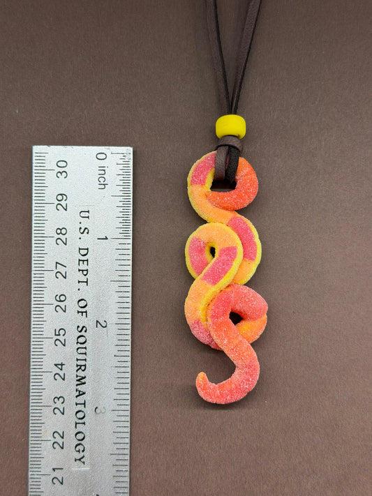 Sarah Connworm - Peach Ring Gummy Worm Pendant 38