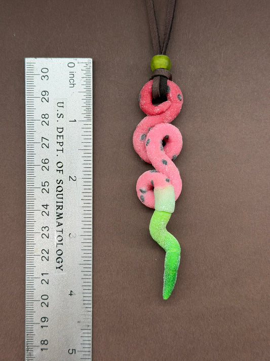 Jasper - Watermelon Gummy Worm Pendant 32